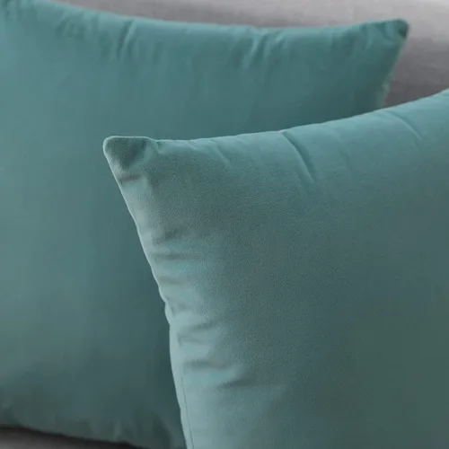 Vista 5 de Juego de 2 fundas de almohada de terciopelo para sofá y cama, 18 x 18 pulgadas, color aguamarina