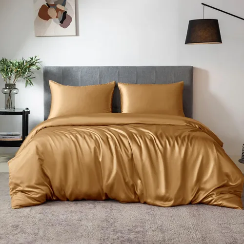 Vista 10 de TXHSILK - Sábanas 100% de seda, seda 7A+, 3 piezas, transpirables, suaves, 1 funda de edredón, 2 fundas de almohada con cremallera oculta