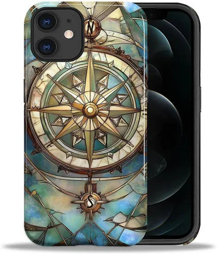 Vista 169 de ZHEGAILIAN Funda para iPhone 11, carcasa dura a prueba de golpes + silicona suave 2 en 1 híbrida, parachoques a prueba de caídas - Vidrio manchado