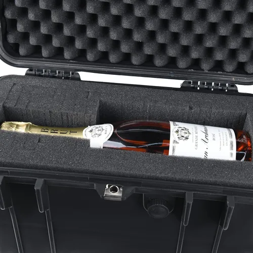 Vista 2 de MEIJIA Funda rígida impermeable para cámara para todo tipo de clima con espuma de ajuste personalizado incluida, elegante negro, apto para drones
