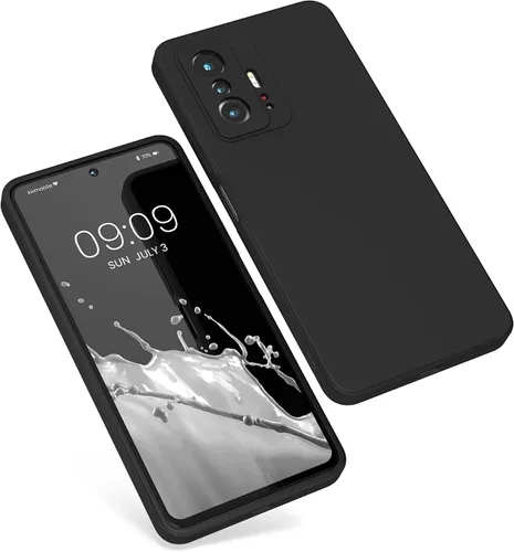 Vista 5 de kwmobile Funda compatible con Xiaomi 11T/11T Pro Case - Funda protectora delgada de silicona TPU para teléfono - Negro