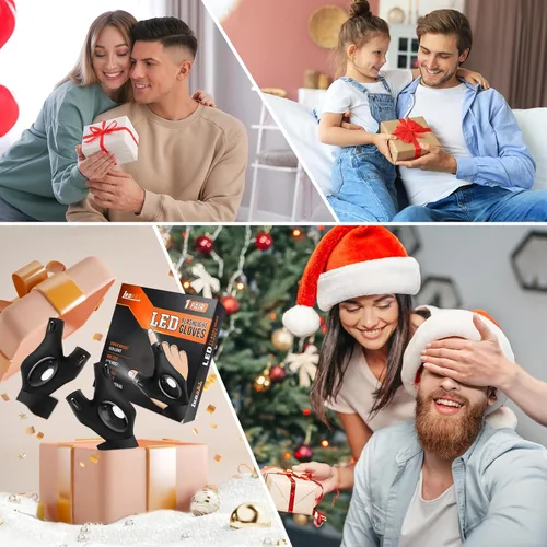 Vista 6 de Lenski Regalos para Hombres, Rellenos de Media para Hombres Adultos Guantes con Linterna, Regalos de Navidad para Papá Él Abuelo Esposo, Regalos