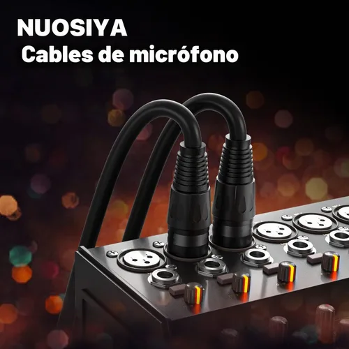 Vista 6 de Cable XLR de 1.5 pies, 6 unidades, cables de micrófono, cable de altavoz de micrófono equilibrado de alta calidad con cable XLR macho a hembra DMX