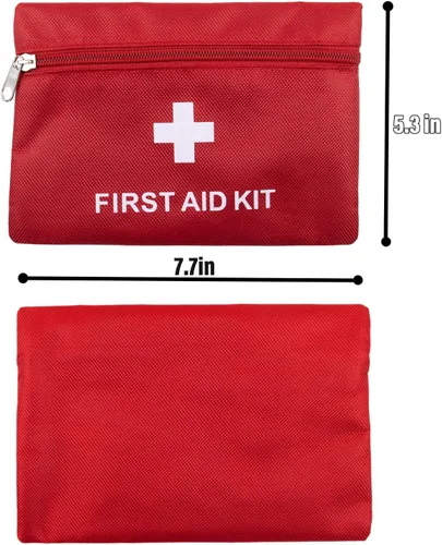 Vista 2 de AUEAR, Paquete de 5 botiquines de primeros auxilios bolsa vacía bolsa roja de almacenamiento de emergencia médica para viajes al aire libre coche