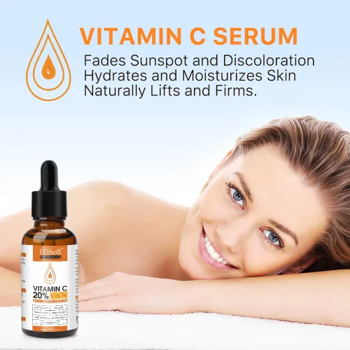 Vista 3 de Suero de retinol de vitamina C antienvejecimiento Day-Night para cara con retinol y aminoácidos, aumenta el colágeno de la piel, hidrata y rellena