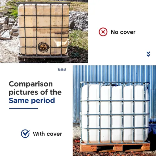 Vista 4 de Zhehao IBC - Funda de protección para tanque de agua, con cremallera, 210D, material de protección solar resistente al agua, cubierta para tanque