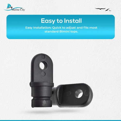 Vista 6 de MARINE CITY Black Nylon Bimini Top Eye End Cap, Round Inside Eye End, Lightweight, Outer Diameter, Ideal for Marine, Boats, Yachts, Ships, and
