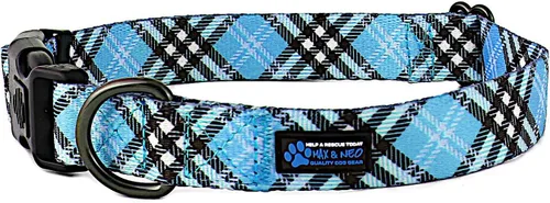 Vista 21 de Max and Neo NEO - Collar reflectante con hebilla de nailon para perro, donamos un collar a un rescate de perros por cada collar vendido (XS, negro)