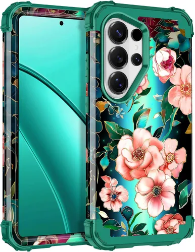 Vista 70 de Casetego Funda para Galaxy A16 5G, que brilla en la oscuridad, tres capas, resistente, a prueba de golpes, protección completa, policarbonato duro