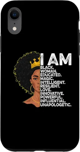 Vista 8 de Funda para iPhone 15 con texto en inglés "I Am Black Woman Educated Black History Month Black Girl