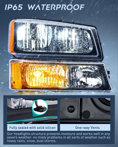 Vista 4 de Faros delanteros Nilight Silverado 2003-2006