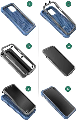 Vista 5 de Encased Funda de cinturón para Motorola One 5G ACE con protector de pantalla y clip de funda, protección resistente para Moto One 5G UW Ace (negro)