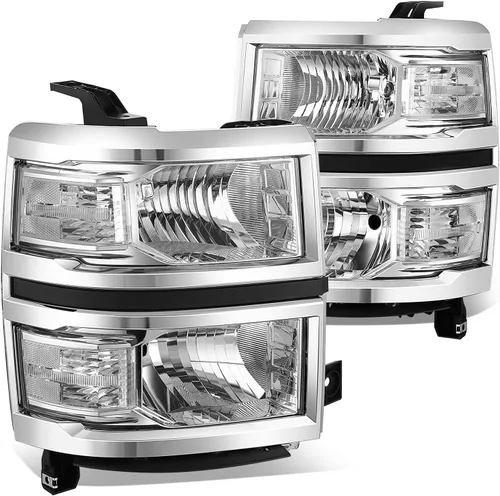 Vista 13 de DNA MOTORING HL-OH-CSIL14-BK-AM Faros delanteros negros y ámbar compatibles con Silverado 1500 2014-2015