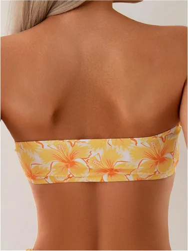 Vista 22 de WDIRARA Conjunto de bikini de 2 piezas sin tirantes para mujer