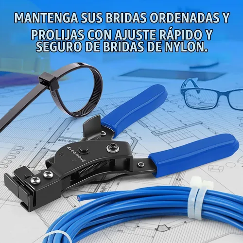 Vista 6 de Herramienta de bridas de cables Knoweasy y herramienta de atadura de cables para bridas de cables de plástico o nylon Azul