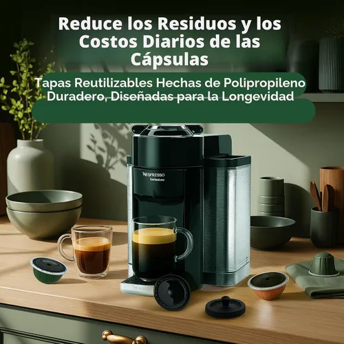 Vista 7 de Tapas reutilizables para cápsulas de café, tapas recargables para Nespresso Vertuo, compatibles con todas las máquinas VertuoLine, solución práctica