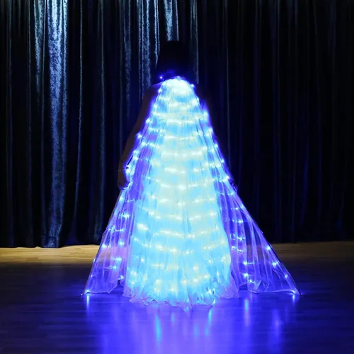 Vista 5 de Ragyzity - Alas LED de Isis que se iluminan, alas brillantes y luminosas para disfraces de danza del vientre, alas de mariposa LED para Halloween
