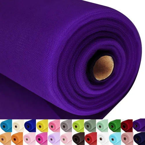 Vista 52 de Rollos de tela de tul, 54 pulgadas por 10 yardas (30 pies), cinta de tul para decoración de fiestas de boda, rollo de tela transparente en bobina