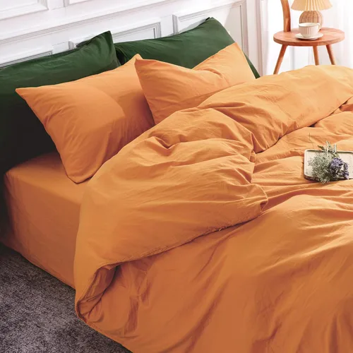 Vista 124 de NEXHOME PRO Funda de edredón Twin XL 100% algodón lavado, transpirable, duradera, texturizada, similar al lino, juego de ropa de cama para el hogar