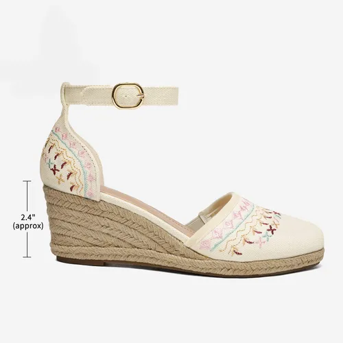 Vista 3 de DREAM PAIRS Women's Espadrilles Closed Toe Ankle Strap Dressy Platform Wedge Sandals