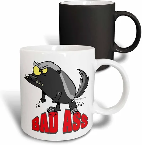 Vista 13 de 3dRose Badass Bad Ass Honey Badger - Taza de dos tonos, 11 onzas, rojo/blanco 2-Rojo/Blanco
