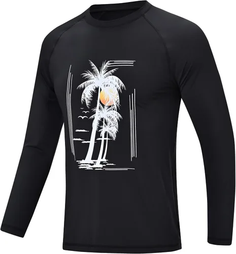 Vista 23 de Camisetas de natación de manga larga para hombres Rashguard UPF 50+ Camisa de protección solar UV Atlética Entrenamiento Correr Senderismo Camiseta