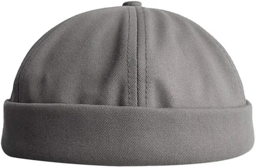 Vista 3 de Sombreros para hombre, gorro de marinero, gorro de trabajo, puño enrollado, sombrero retro sin ala ajustable