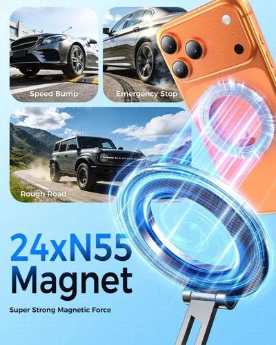 Vista 4 de MRGLAS 2026 Soporte Magnético y de Vacío Telefónico Giratoria de 360° Actualizado, para Montura de Succión Magsafe