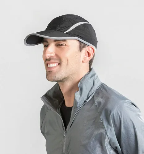 Vista 35 de connectyle plegable malla deportes cap con transpirable con rayas reflectantes Sun Runner Cap