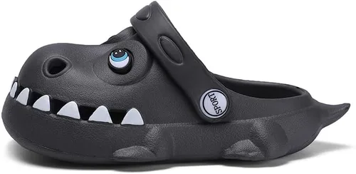 Vista 3 de KAQ Zuecos de jardín para niños y niñas, lindas sandalias de dinosaurio en forma de nube, antideslizantes, cómodas, zapatos de agua de verano