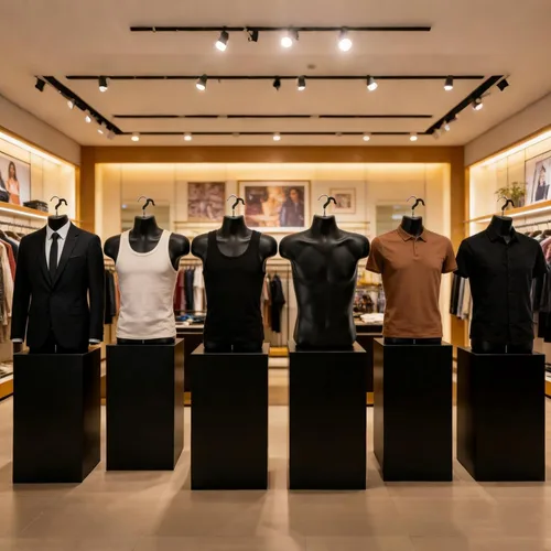 Vista 7 de Noamus Paquete de 6 torsos de maniquí masculino, forma de vestido con gancho para colgar, pantalla de camiseta, cuerpo trasero hueco, molde