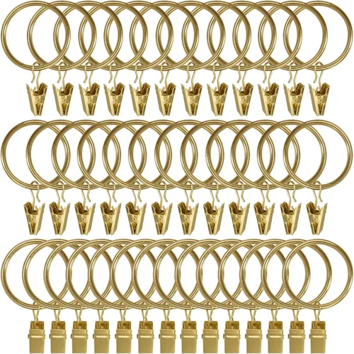 Vista 17 de WeeksEight Paquete de 44 anillos de cortina negros con clips, ganchos de cortina, ganchos de clip para colgar cortinas, lazos, sombreros, anillos