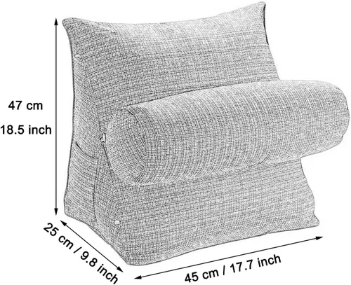 Vista 2 de Cojín triangular de cuña para cama, almohada de cuña para dormir, reflujo ácido, embarazo, respaldo ajustable para cama, almohadas de lectura