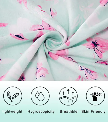 Vista 7 de IZZY + TOBY Camisones de algodón de manga larga para mujer, camisón de algodón suave para mujer, camisón largo para dormir
