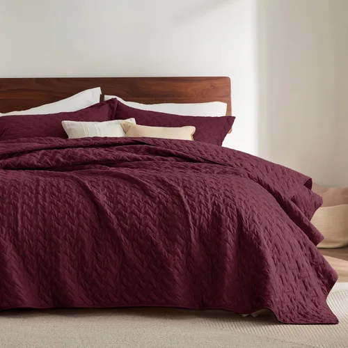 Vista 37 de Bedsure Quilts Twin Size - Lightweight Bedspreads Twin Size with Basket Weave Pattern, Soft Quilt Bedding Set, Grey Comforter Set Coverlet for All