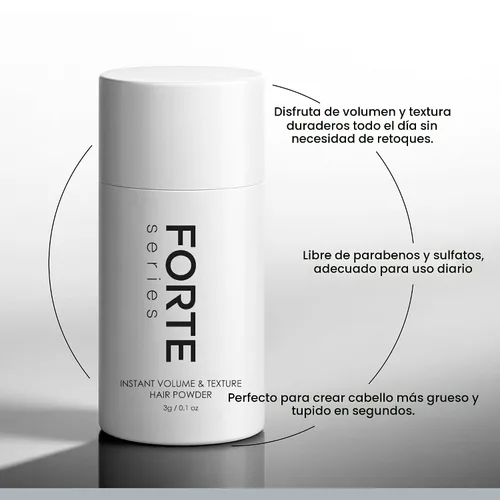 Vista 4 de Polvo para textura de cabello de la serie Forte, Volumizador para cabello fino Productos voluminizadores para hombres (0.1 oz)