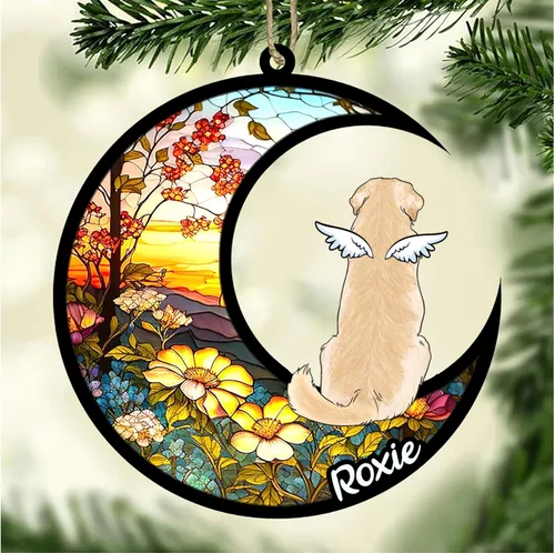 Vista 226 de LOVELYPOD Adorno de Navidad personalizado para perro Basset Hound (marrón) Basset Hound (marrón) adorno para atrapasoles de perro, razas de perros