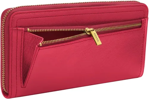 Vista 3 de Fossil Logan RFID - Cartera de piel con cierre para mujer con correa de muñeca