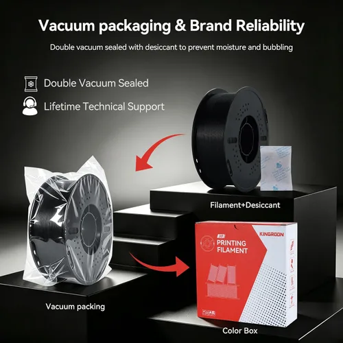 Vista 7 de Kingroon ASA Filamento de 0.07 in 2.2 lbs Negro, resistente a los rayos UV y resistente a la intemperie 3D Filamento de impresora 3D con alta 1 kg