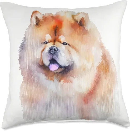 Vista 4 de Charming Watercolor Dog Art Chow Chow Chow - Almohada colorida de acuarela para perro, 16 x 16 pulgadas, multicolor