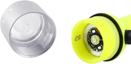 Vista 8 de Linterna de buceo LED, impermeable 180LM buceo luz LED antorcha con correa de mano para deportes submarinos