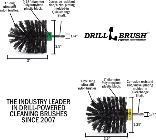 Vista 5 de Cepillo de parrilla Power Scrubber – Removedor de óxido y removedor de graffiti para concreto – Cepillo limpiador de parrilla – Sin cepillo de Negro