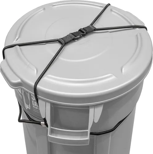 Vista 7 de Encased Bloqueo para botes de basura para animales/mapaches, cuerda elástica de nailon resistente y grande para exteriores
