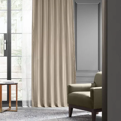 Vista 2 de HPD Half Price Drapes - Cortinas opacas para dormitorio y sala de estar - Cortina opaca de tafetán de seda sintética 127 x 213 cm (1 panel)