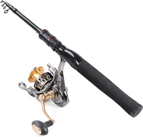 Vista 4 de Telescopic Fishing Rod, Collapsible Fishing Rod Portable Spinning Pole for Saltwater and Freshwater, Carbon Fiber Lightweight and Compact Design