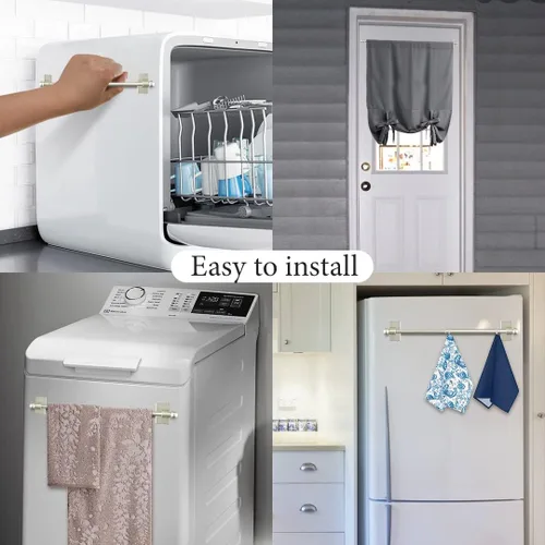 Vista 3 de TidyFriend - Toallero magnético para refrigerador, paquete de 2 toalleros ajustables, barra magnética para toallas para refrigerador, estufa
