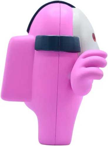Vista 3 de Among Us Series 2 7″ Pink Crewmate con máscara de hockey - Figura coleccionable oficial de Just Toys