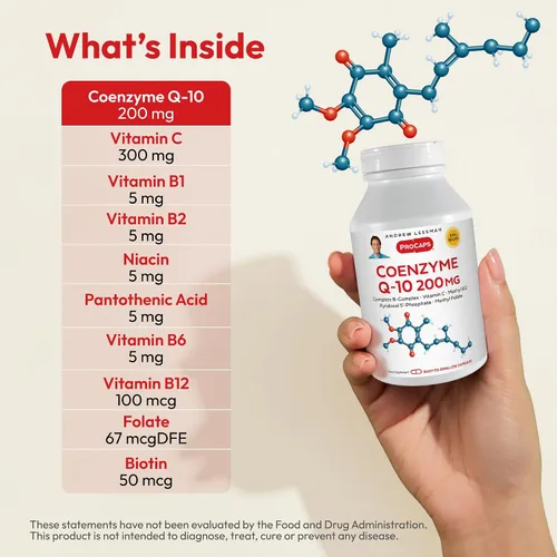 Vista 3 de ANDREW LESSMAN Coenzima Q-10 200 mg 30 Cápsulas - Esencial para la Producción de Energía y Función Óptima de Órganos Clave, Soporte Antioxidante, Se