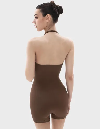 Vista 4 de PUMIEY Overol para mujer, sin espalda, para entrenamiento, sin costuras, Unitard Power Collection