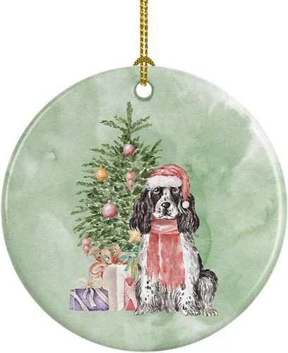 Vista 41 de Caroline's Treasures Bulldog, Bulldog inglés #2 y árbol de cerámica adorno colgante para árbol de Navidad, decoración colgante para el hogar